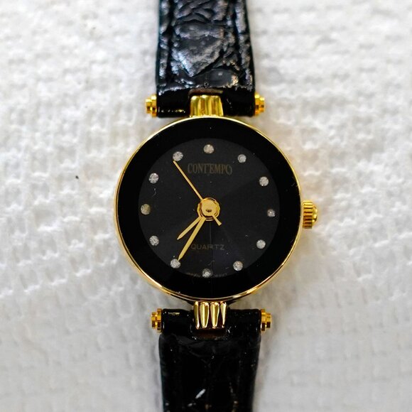 Contempo Fashions Gold Tone Watch Contempo Stylish Gold Toned Wristwatch w/ Metal Expansion  main image 4
